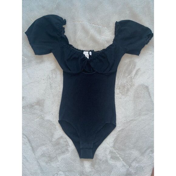 Topshop Black Off-Shoulder Bodysuit - Women's Size US 0-2 - Picture 1 of 5